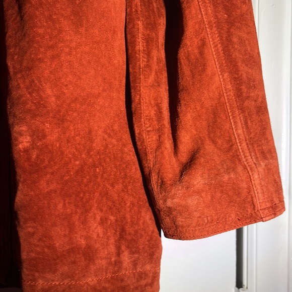 Vintage St. John’s Bay washable suede jacket button down/burnt orange/size small - Picture 5 of 6